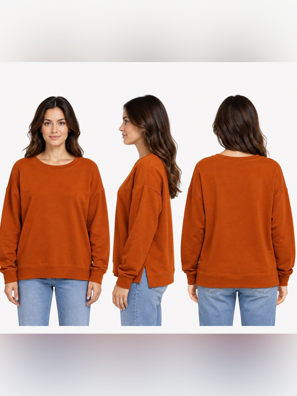 Athleta Coaster Luxe Sweatshirt Women’s M Burnt Orange Rust Oversized NWT